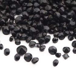 Lot  40g Czech vintage jet black glass rhinestones ss12-28