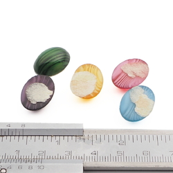 Lot (5) Czech vintage satin striped oval glass cabochons 18x13mm