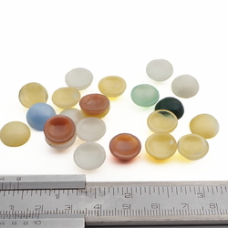 Lot (22) Czech vintage satin opaque opaline glass cabochons 12mm
