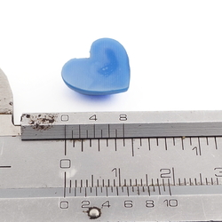 Czech vintage blue heart glass cabochon 15mm