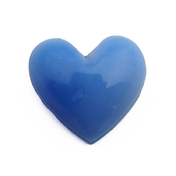Czech vintage blue heart glass cabochon 15mm
