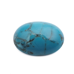 Czech vintage turquoise matrix marbled oval glass cabochon 19x14mm