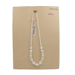 Vintage Czech necklace white square oval glass beads