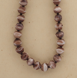 Vintage Czech necklace marble pentagon glass beads 