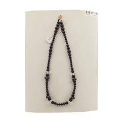 Vintage Czech necklace black clear green glass beads