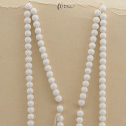 Vintage Czech necklace element white round glass beads