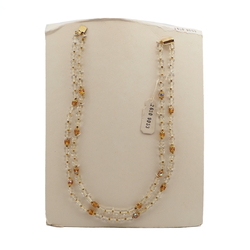 Vintage Czech 2 strand necklace vitrail topaz clear pentagon glass beads