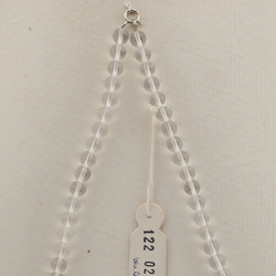 Vintage Czech necklace clear opaline pearl glass beads 17"