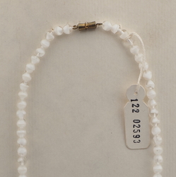 Vintage Czech necklace white blue satin bicolor glass beads