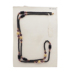 Vintage Czech necklace black purple copper glass beads