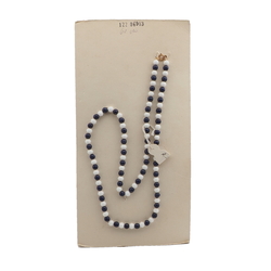 Vintage Czech necklace white blue round glass beads 