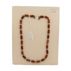 Vintage Czech link necklace caramel striped glass beads