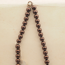 Vintage Czech necklace topaz copper pearl glass beads 