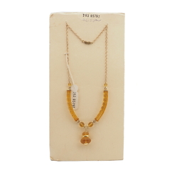 Vintage Czech chain necklace topaz arc frost glass beads