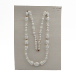 Vintage Czech necklace white crystal satin atlas glass beads