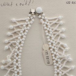 Vintage Czech collar fringe necklace white glass beads
