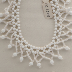Vintage Czech collar fringe necklace white glass beads