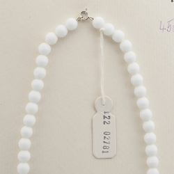 Vintage Czech necklace white blue marble glass beads