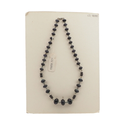 Vintage Czech link necklace striped rondelle glass beads