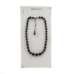 Vintage Czech necklace black melon glass beads