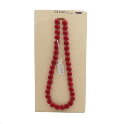 Vintage Czech necklace red glass beads