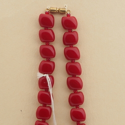 Vintage Czech necklace red glass beads