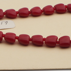 Vintage Czech necklace red glass beads