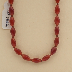Vintage Czech necklace carnelian red opaline glass beads