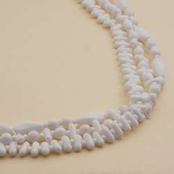 Vintage Czech 3 strand necklace white glass beads