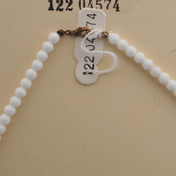 Vintage Czech tassle necklace white round square bicone glass beads