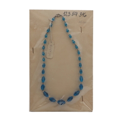 Vintage Czech necklace blue bicone glass beads 