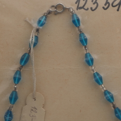 Vintage Czech necklace blue bicone glass beads 