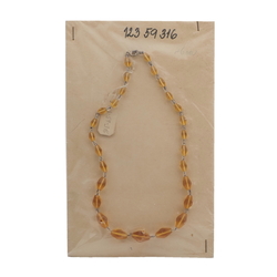Vintage Czech necklace topaz bicone glass beads 