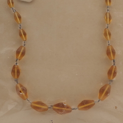 Vintage Czech necklace topaz bicone glass beads 