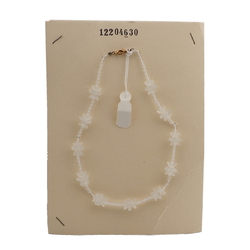 Vintage Czech necklace clear frost flower glass beads 