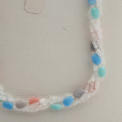 Vintage Czech 4 strand necklace frost satin atlas pastel glass beads 