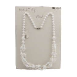 Vintage Czech 1 to 4 strand necklace white frost clear glass beads 23"
