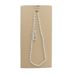 Vintage Czech necklace white oval twist glass beads