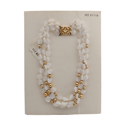 Vintage Czech 3 strand necklace opaline glass beads