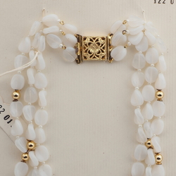 Vintage Czech 3 strand necklace opaline glass beads