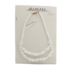 Vintage Czech 1 to 2 strand necklace white glass beads
