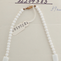 Vintage Czech 1 to 2 strand necklace white glass beads