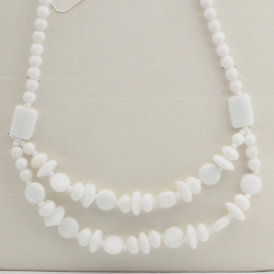 Vintage Czech 1 to 2 strand necklace white glass beads