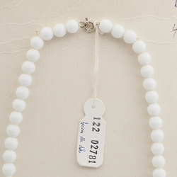 Vintage Czech necklace white topaz yellow marble glass beads 