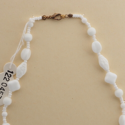 Vintage Czech necklace white bicone square triangle glass beads 
