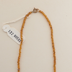 Vintage Czech necklace frost topaz oval glass beads 