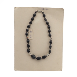 Vintage Czech necklace AB glass black plastic beads 