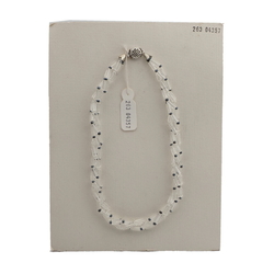 Vintage Czech 3 strand necklace clear pentagon glass beads 