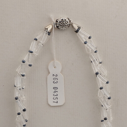 Vintage Czech 3 strand necklace clear pentagon glass beads 