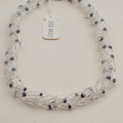 Vintage Czech 3 strand necklace clear pentagon glass beads 